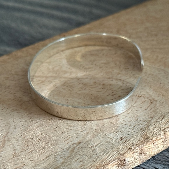 Sterling Silver open bangle stackable cuff unisex minimalist bracelet Taxco925
